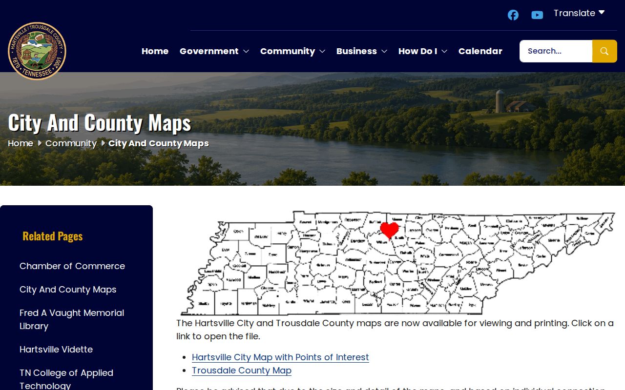 Official Hartsville and Trousdale County map context for recent arrests