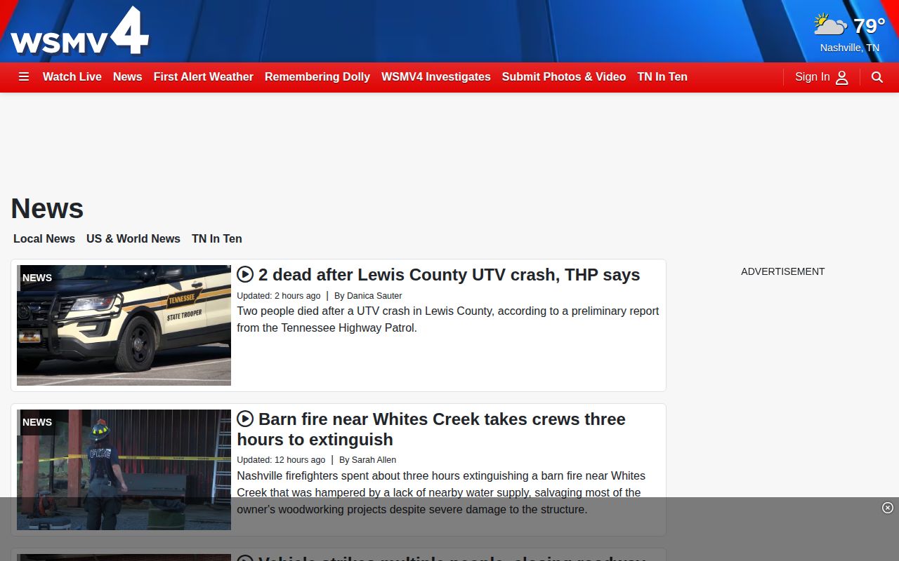 Regional news index with selected Trousdale County arrest coverage